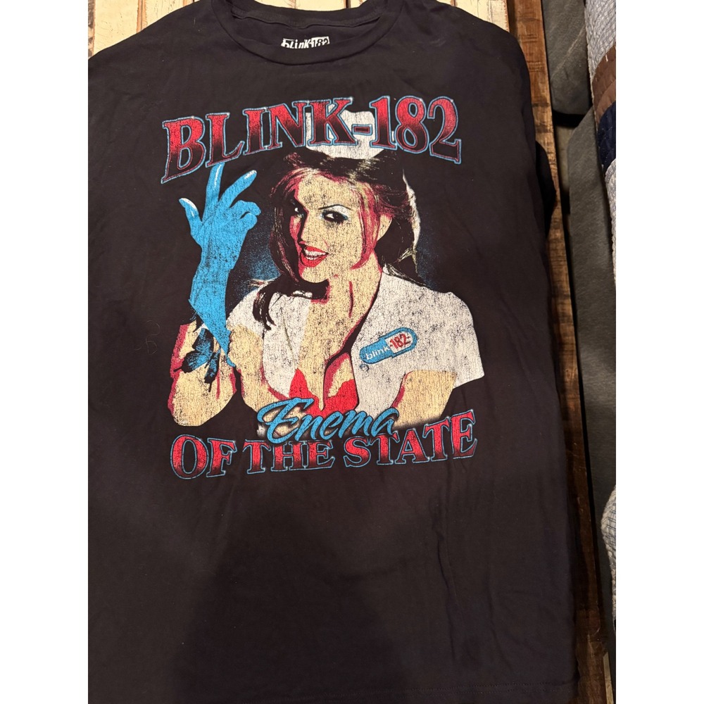 Blink-182 Enema of the State Graphic T-Shirt Black 2XL Band Tee Pop Punk